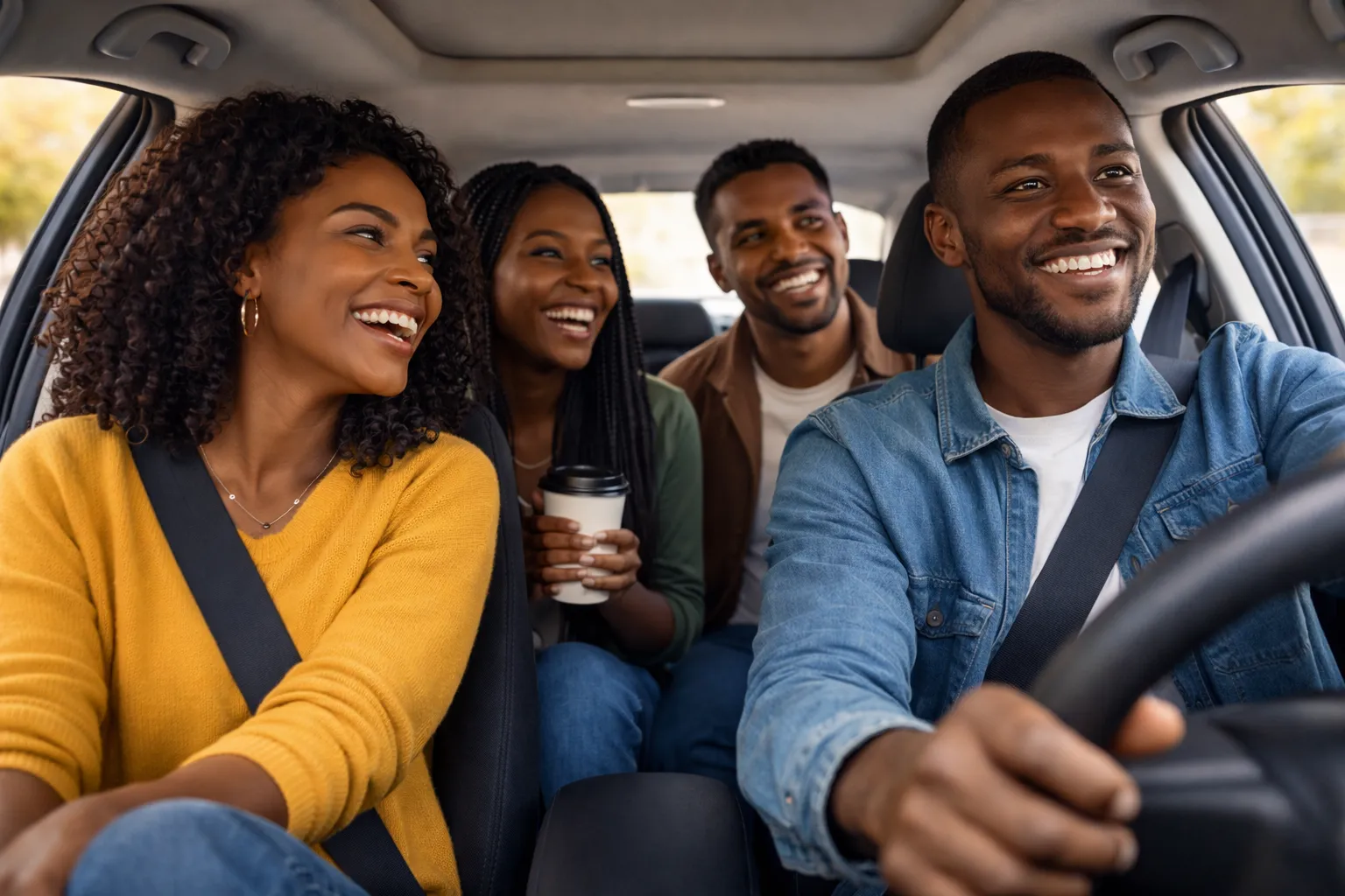Two people sharing a ride